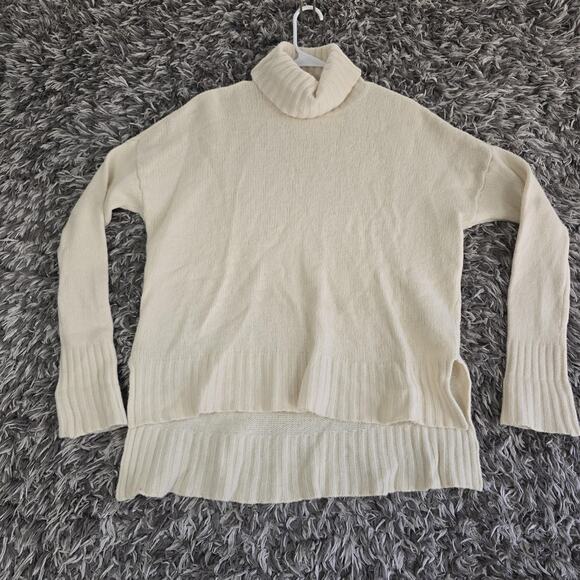 BCBGMAXAZRIA Sweater Womens Medium Turtleneck High Low Lambswool Cashmere Knit - Picture 1 of 6